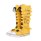 松糕平底M278 休闲圆头长筒帆布女鞋 2025新品 朋克PUNK