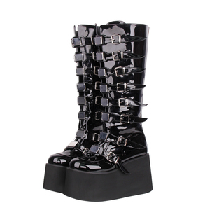 2025经典新品Lolita PUNK靴圆头装饰松糕厚底拉链朋克靴M439