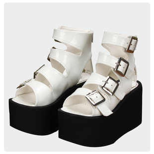 新品 LOLITA凉鞋松糕皮带朋克PUNK厚底松糕超高跟6013