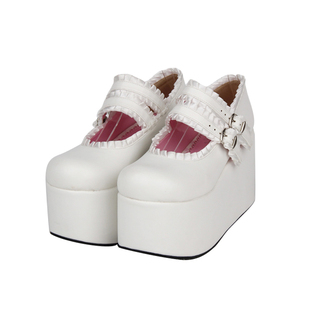 原创手工定做新款 LOLITA鞋松糕厚底丝带花边洋装鞋公主鞋8029