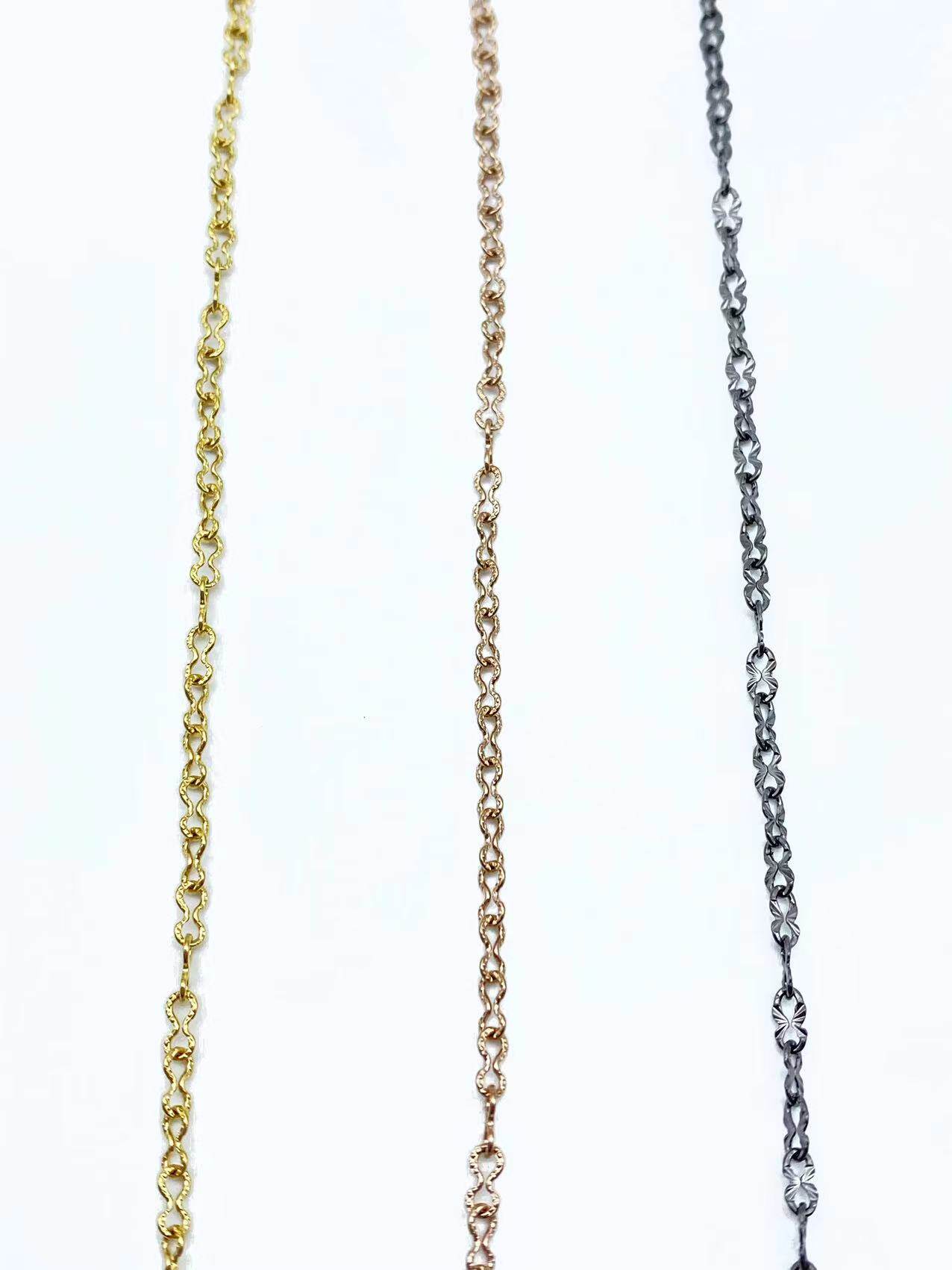 VACUUM GOLD-PLATED 8 FIGURE SUNFLOWER CHAIN DIY STAINLESS STEEL JEWELRY NECKLACE CHAIN HANDICRAFT ACCESSORIES CHAIN FACTORY DIRECT  S
