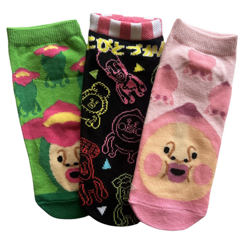 外贸原单日本农场精灵屁桃君食人花卡通全棉船袜浅口短袜