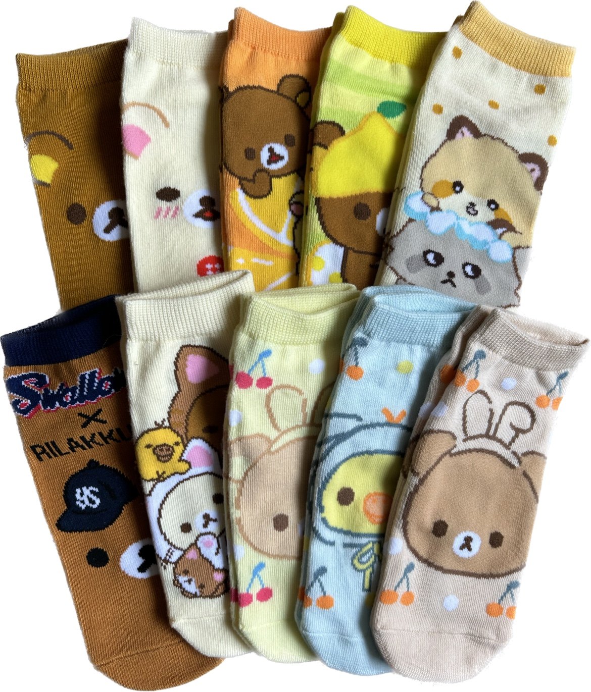 38包邮日单松弛熊轻松熊rilakkuma懒懒熊小黄鸡棉质船袜浅口短袜