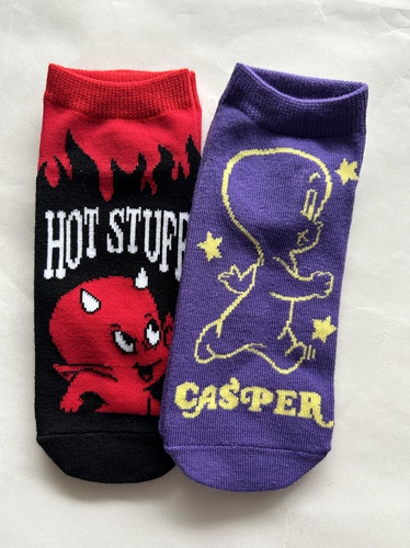日单出口日本原单鬼马小精灵Casper/Hot Stuff 小火魔棉质短袜