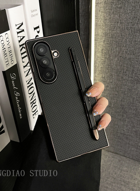 轻调 男士商务玄黑色笔槽折叠适用于三星zfold7/6/5/4/Galaxy Z W25/24/23手机壳新款折叠屏翻盖防摔保护套