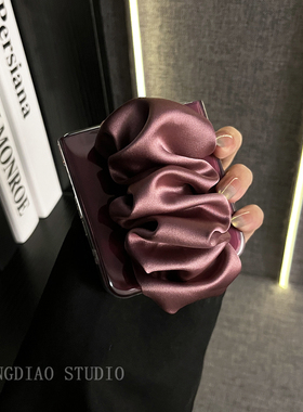 轻调 ins奢华简约透暗紫色丝巾腕带适用于华为Nova Fip S手机壳全包新款HUAWEI折叠屏NovaFlip翻盖防摔保护套