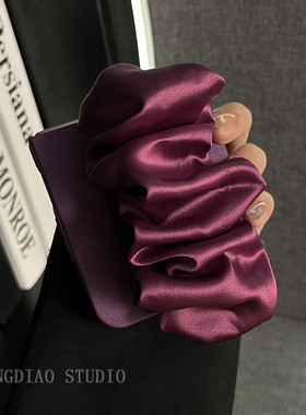 轻调 ins轻奢风深紫色闪粉丝巾手腕带适用于小米MIX Flip2手机壳全包新款MIX限量版flip折叠屏翻盖防摔保护套