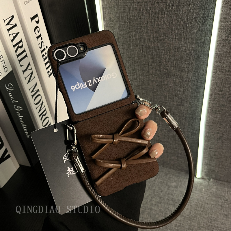 适用三星zflip6/5/4蝴蝶结手机壳