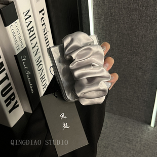 高级感羽纱丝巾手腕带适用于小米MIX Flip2手机壳全包新款MIX折叠屏flip限量版商务网红翻盖保护套女款创意潮