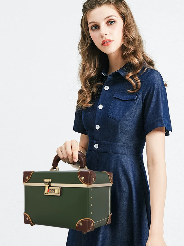 Capacious retro handheld suitcase, storage box for traveling, new collection, internet celebrity