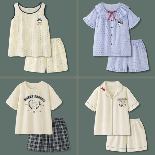 纯棉睡衣女夏季吊带短裤家居服