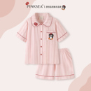 夏季 短裤 Pinksea睡衣女款 粉色短袖 条纹家居服2025新款 夏天套装