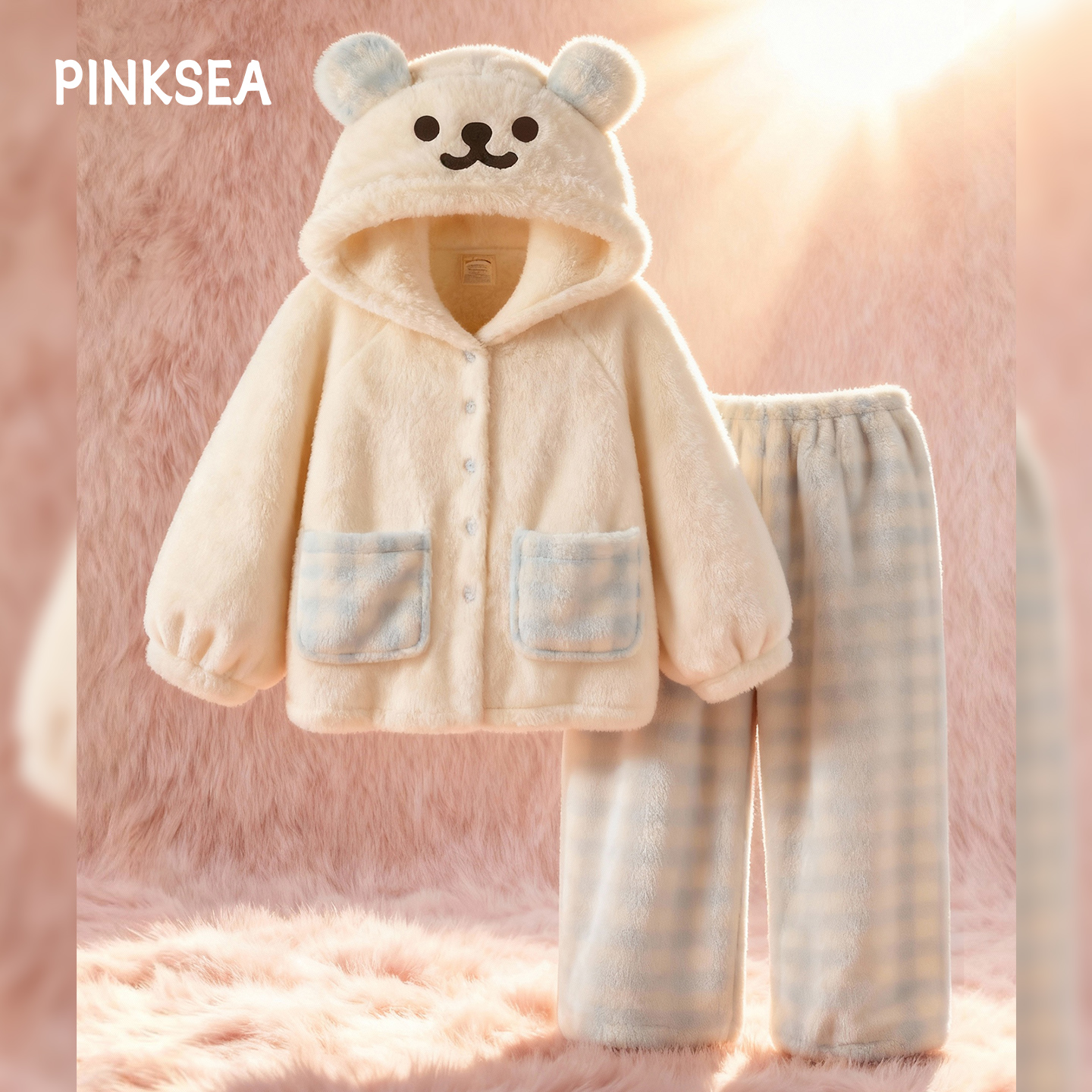 【暖烘烘】加厚睡衣女款珊瑚绒