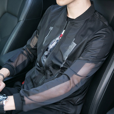 超薄款夏季镂空网纱透明休闲夹克