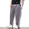 Spring and autumn payment Flax Thin section Spring Nine points trousers Korean Edition Trend Self cultivation leisure time Cotton and hemp Schoolboy Buku Straight