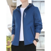 2025秋季 连帽印花上衣褂子 男装 新款 夹克男休闲潮流风衣外套春秋款