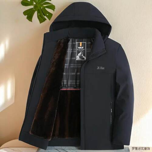 2026中年男士爸爸冬装外套棉服加绒加厚棉衣中老年爷爷保暖棉袄