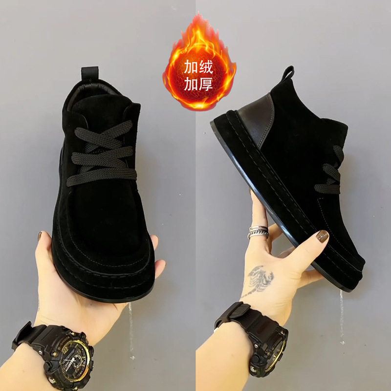 男鞋冬2025新款今年流行爆款秋冬新款加绒加厚时尚休闲鞋男士潮流