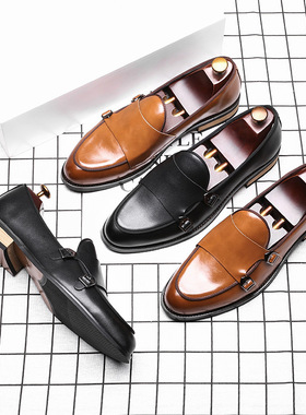 男鞋2022新款套脚柔软休闲男单鞋皮鞋舒适轻便一脚蹬22023-G
