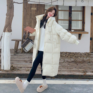 新款 过膝宽松羽绒服女2024冬季 加肥加大羽绒外套 中长款 韩版