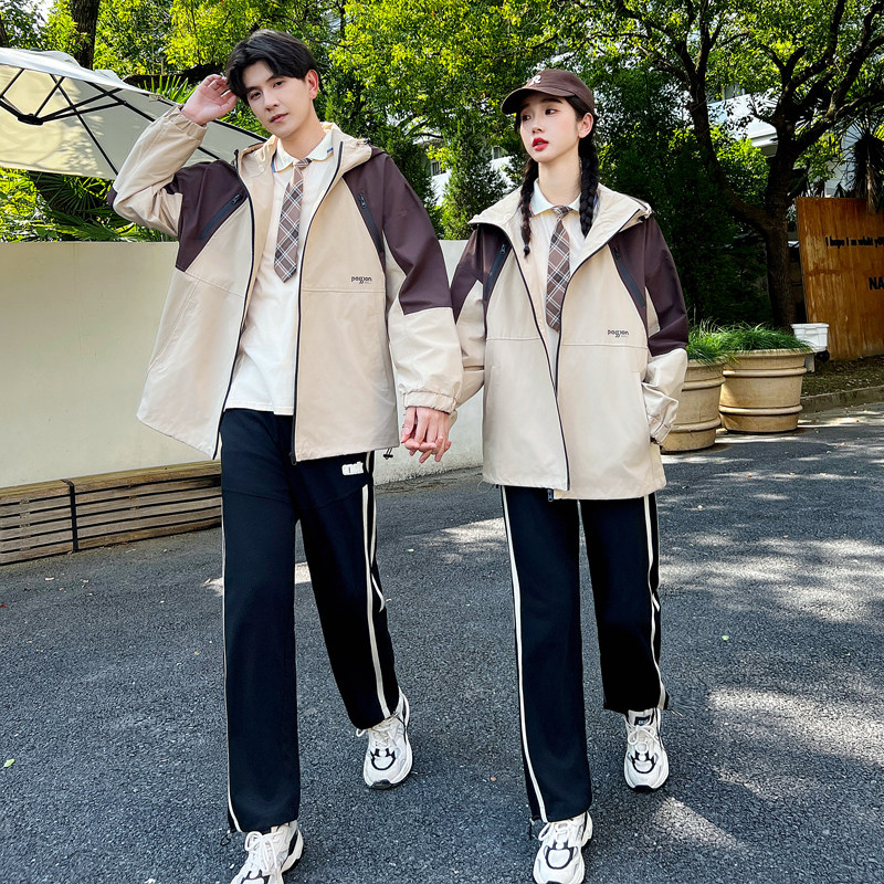 班服中学生三件套秋季风衣外套韩版学院风初高中生运动会校服套装