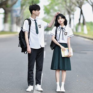 夏季jk制服套装学院风班服初中生高中生毕业照礼服学生衬衫女裙子