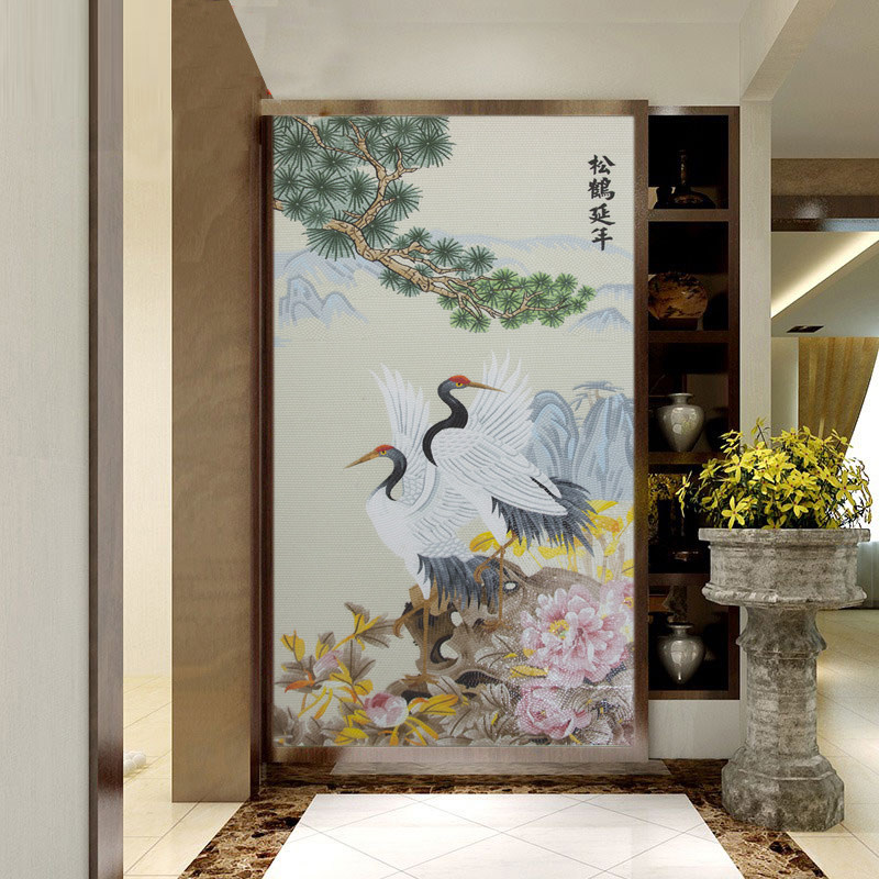 中式玻璃马赛克拼图背景墙客厅玄马赛克