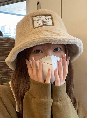 渔夫帽女秋冬季2023新款日系针织盆帽显脸小冷帽加厚毛绒保暖帽