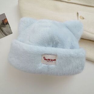 甬制帽子保暖学院女翻盖耳朵两只护耳可爱新款立体小显脸加厚加绒