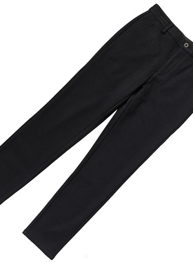 仿毛呢加绒休闲裤男单裤过冬保暖软糯舒适亲肤黑色通勤商务厚长裤