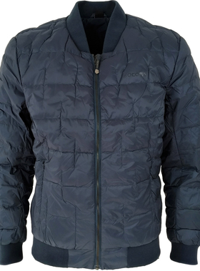 男士钴蓝色飞行夹克款超轻羽绒服棒球领薄型90绒冬季外套舒适温暖