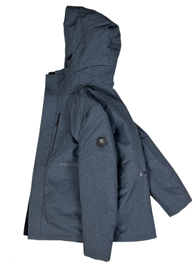 男花灰色连帽羽绒服90绒派克商务防寒时尚舒适温暖城市通勤外套潮