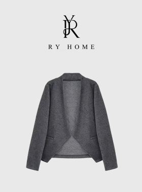 【容雨RYHOME】羊毛醋脂V领短款休闲外套253W2506