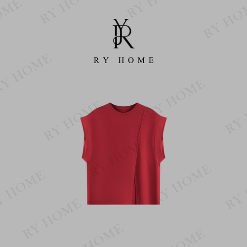 RYHOME 容雨斜边开叉无袖套头T恤252T2002
