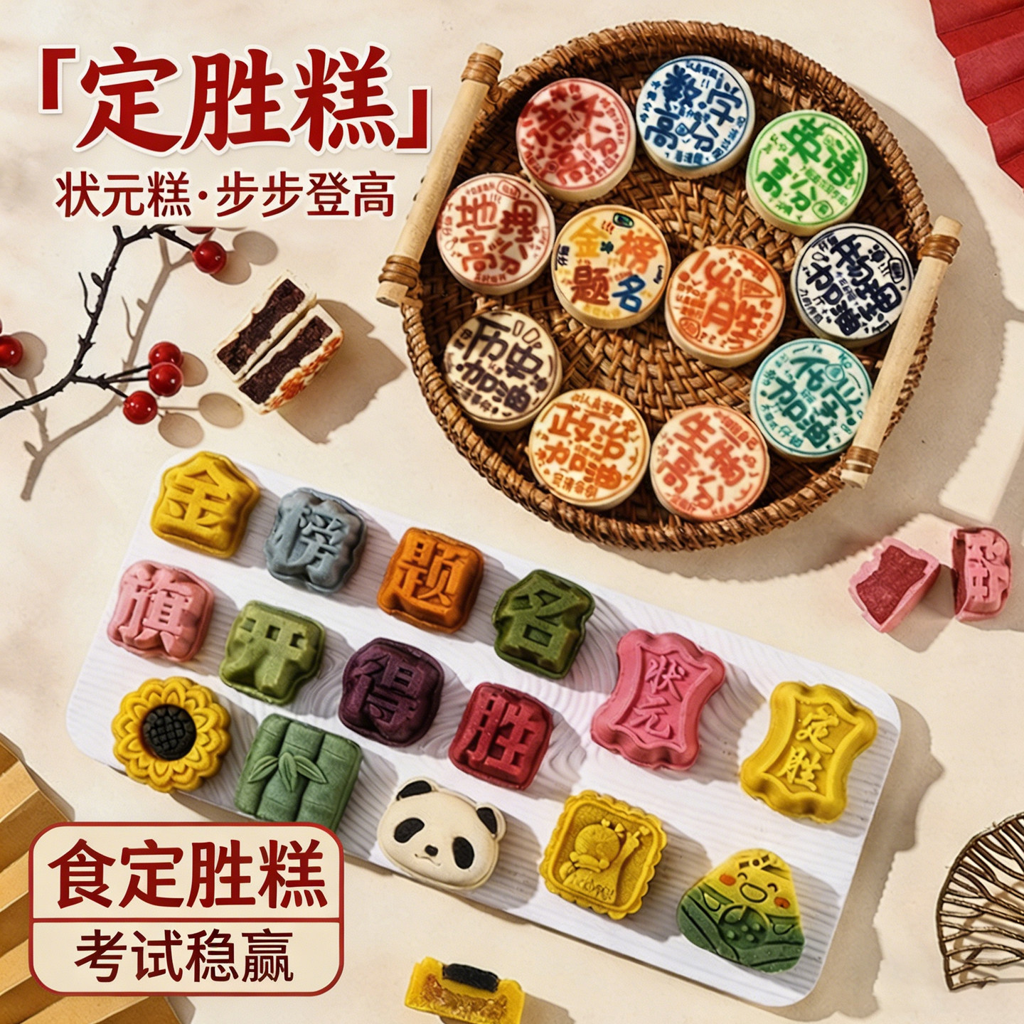 定胜糕新款美食手工传统糕点绿豆糕学生中高考礼物好吃的高端零食