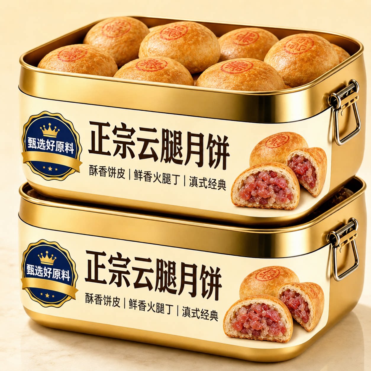老字号！宣威火腿月饼云南特产宣威火腿小饼宣威火腿酥皮中秋月饼