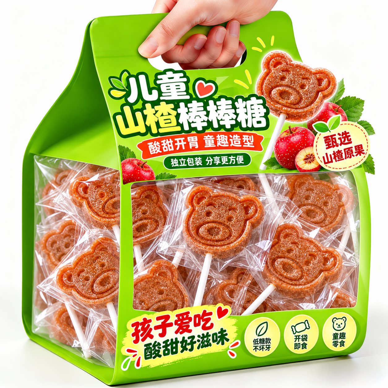 山楂棒棒糖儿童卡通独立包装纯天然宝宝婴幼儿健康小零食网红爆款