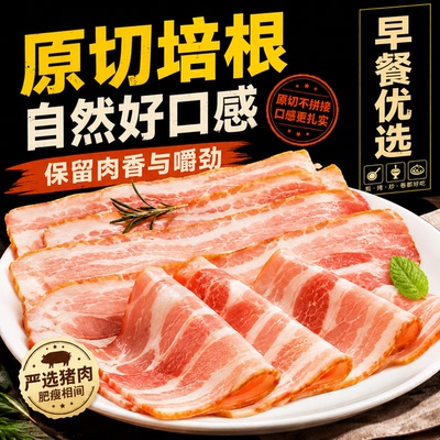 商超同款培根儿童无添加原切肉片三明治葱抓饼专注儿童营养早餐