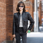 显瘦短款 立领皮夹克时尚 皮衣 新款 海宁真皮绵羊皮外套女2025春秋季