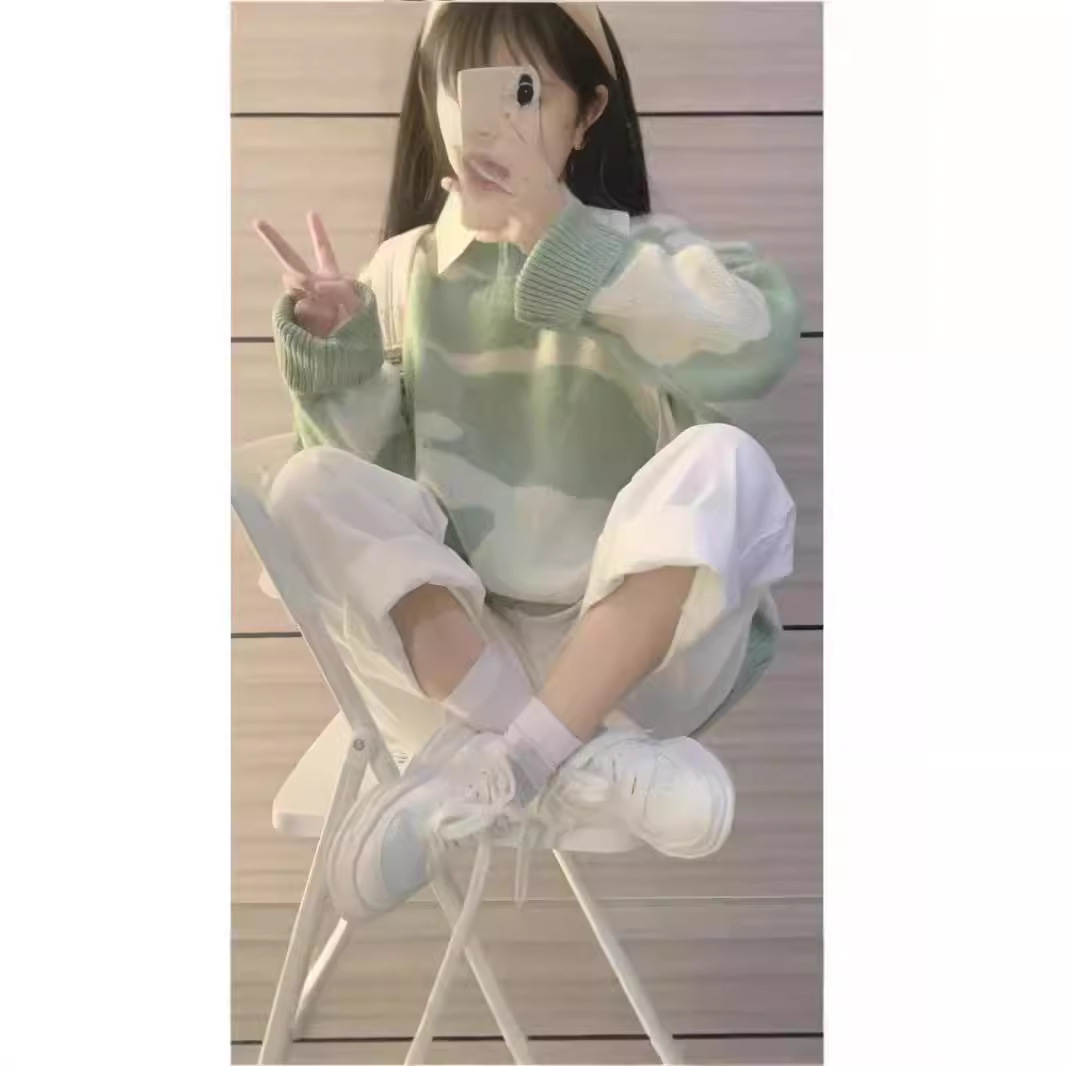 日系复古撞色女秋冬宽松加厚慵懒风bf软糯温柔内搭针织衫毛衣