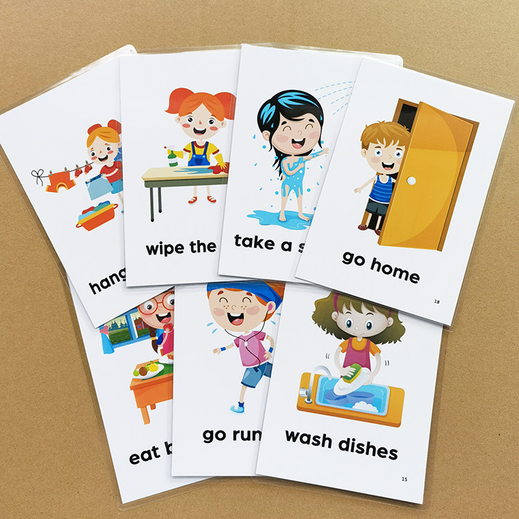 日常生活短语卡片40张学习英语单词句子闪卡语言训练幼儿园教师具