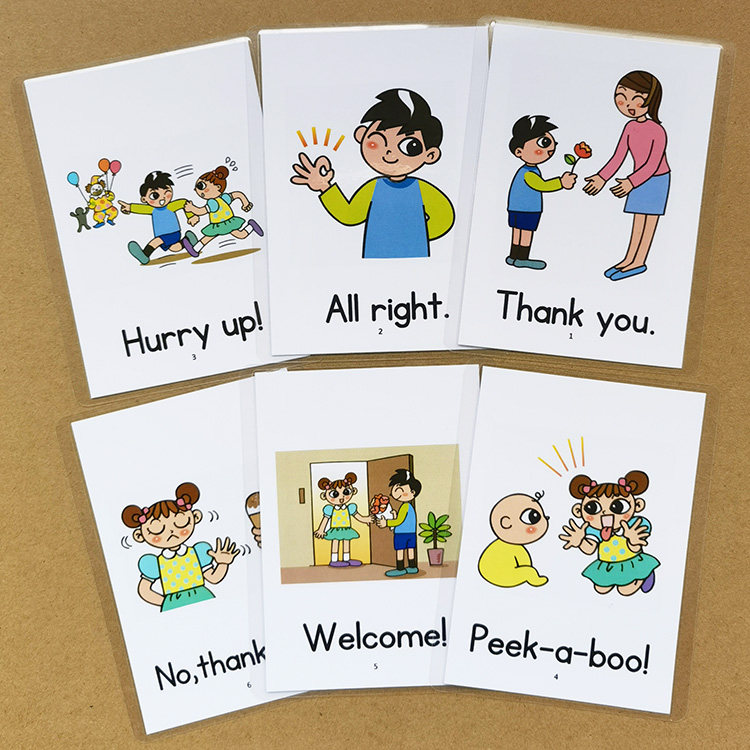 卡片打招呼英语单词幼儿园教具