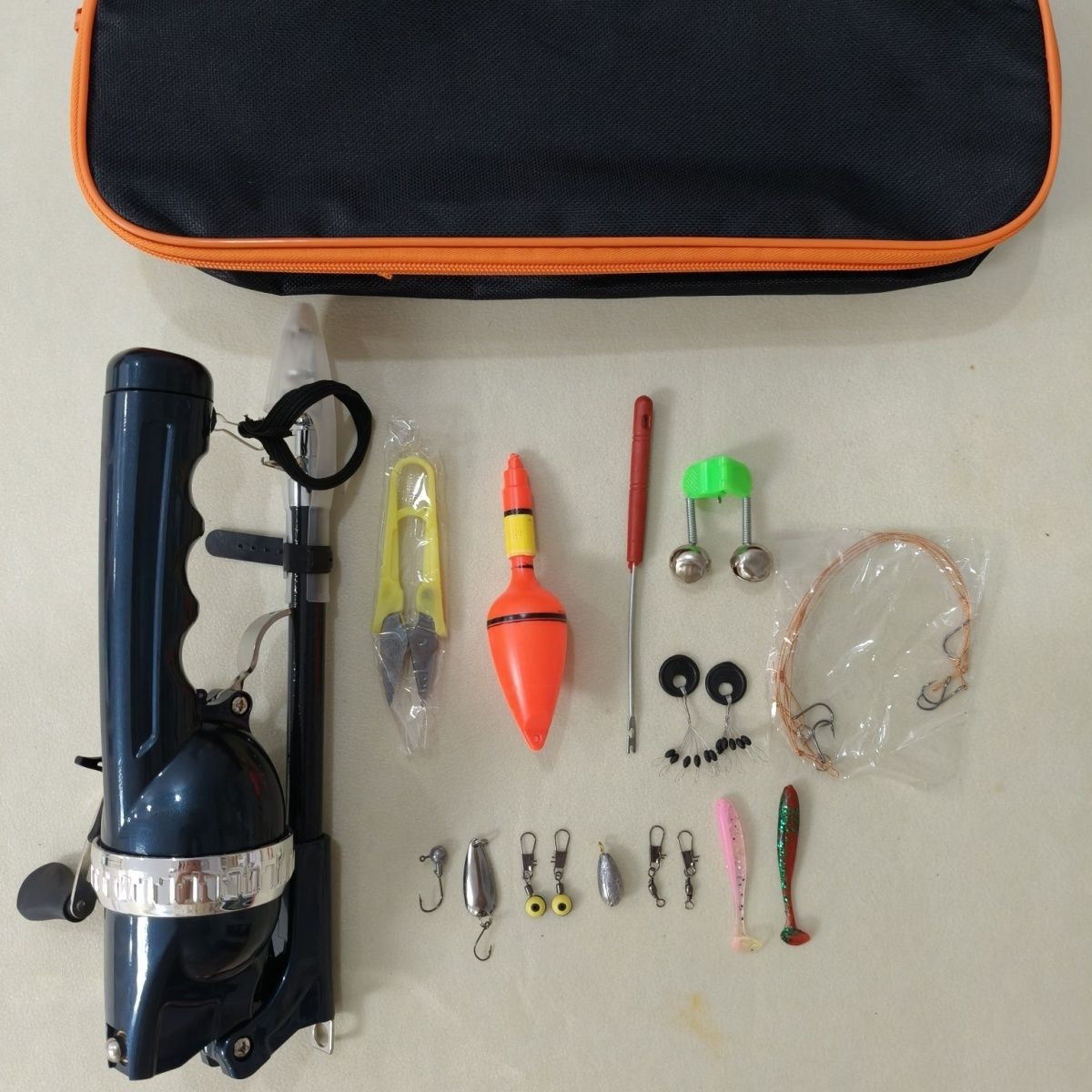 折叠鱼竿带线轮抛竿折叠海竿升级款便携鱼路亚竿轮一体鱼竿