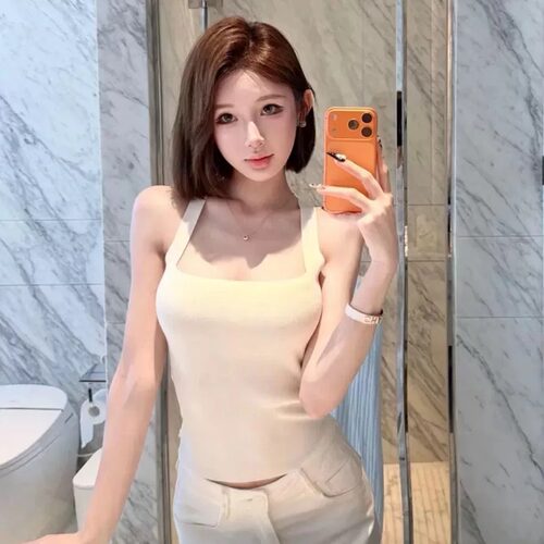 工字方领吊带背心性感显瘦上衣女