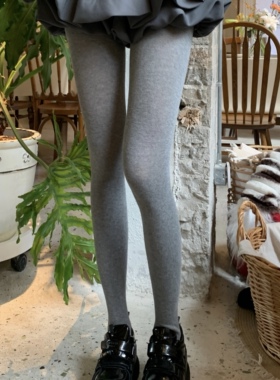 Wuuuus灰色打底裤女春夏薄款外穿微压显瘦腿黑色不掉档秋冬连裤袜