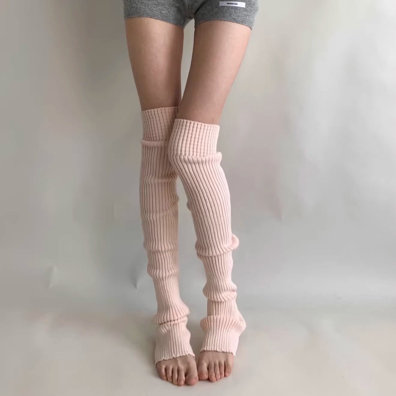 Wuuuus芭蕾风粉色腿套女秋冬保暖踩脚堆堆袜搭瑜伽裤白色过膝袜套,女士内衣/男士内衣/家居服,长筒袜,淘宝优惠券,粉丝福利购,淘宝优惠卷