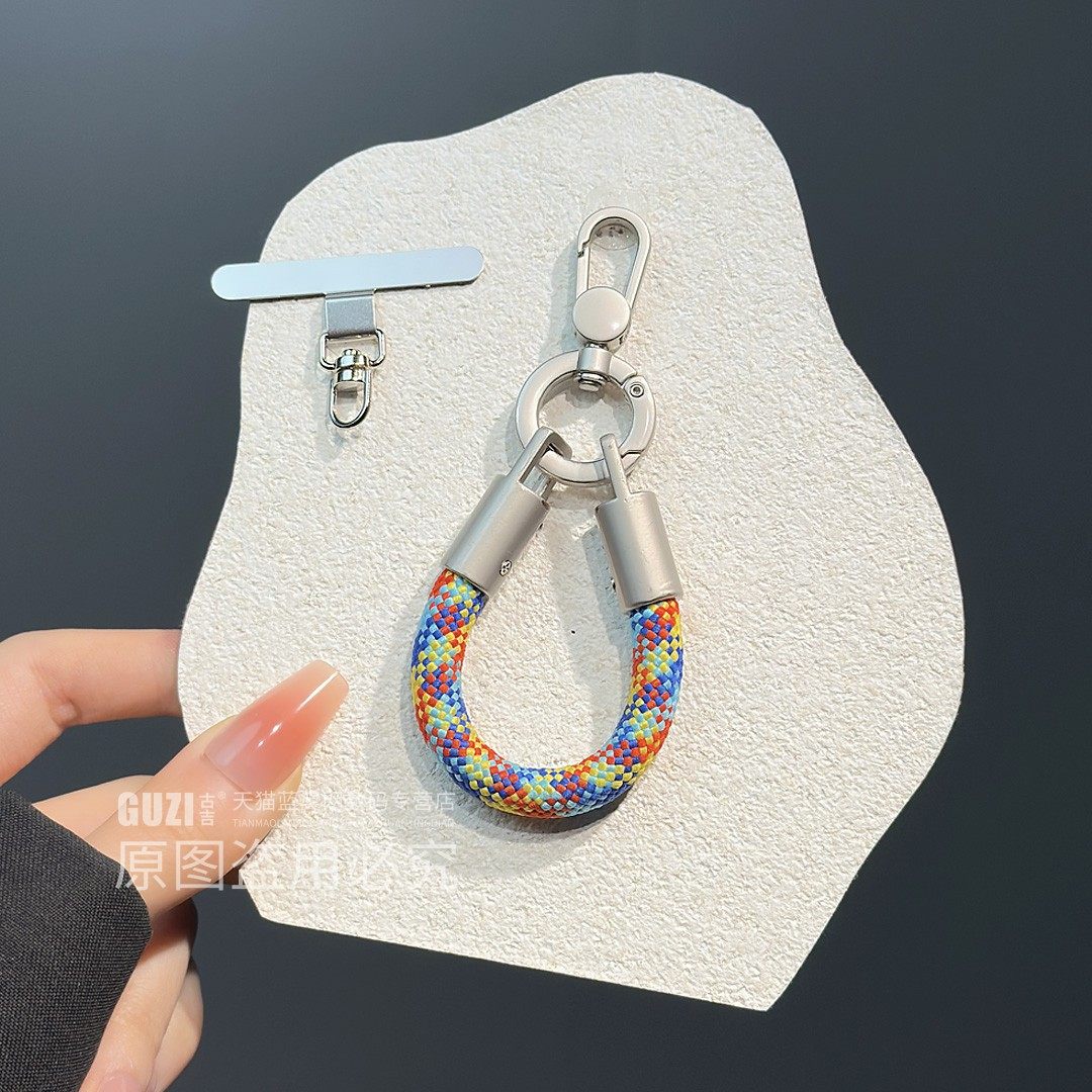 迷你mini手机挂绳创意高端超结实耐用挂链金属高级感可旋转垫片挂扣短款指环扣撞色加粗男女背包车钥匙小挂饰