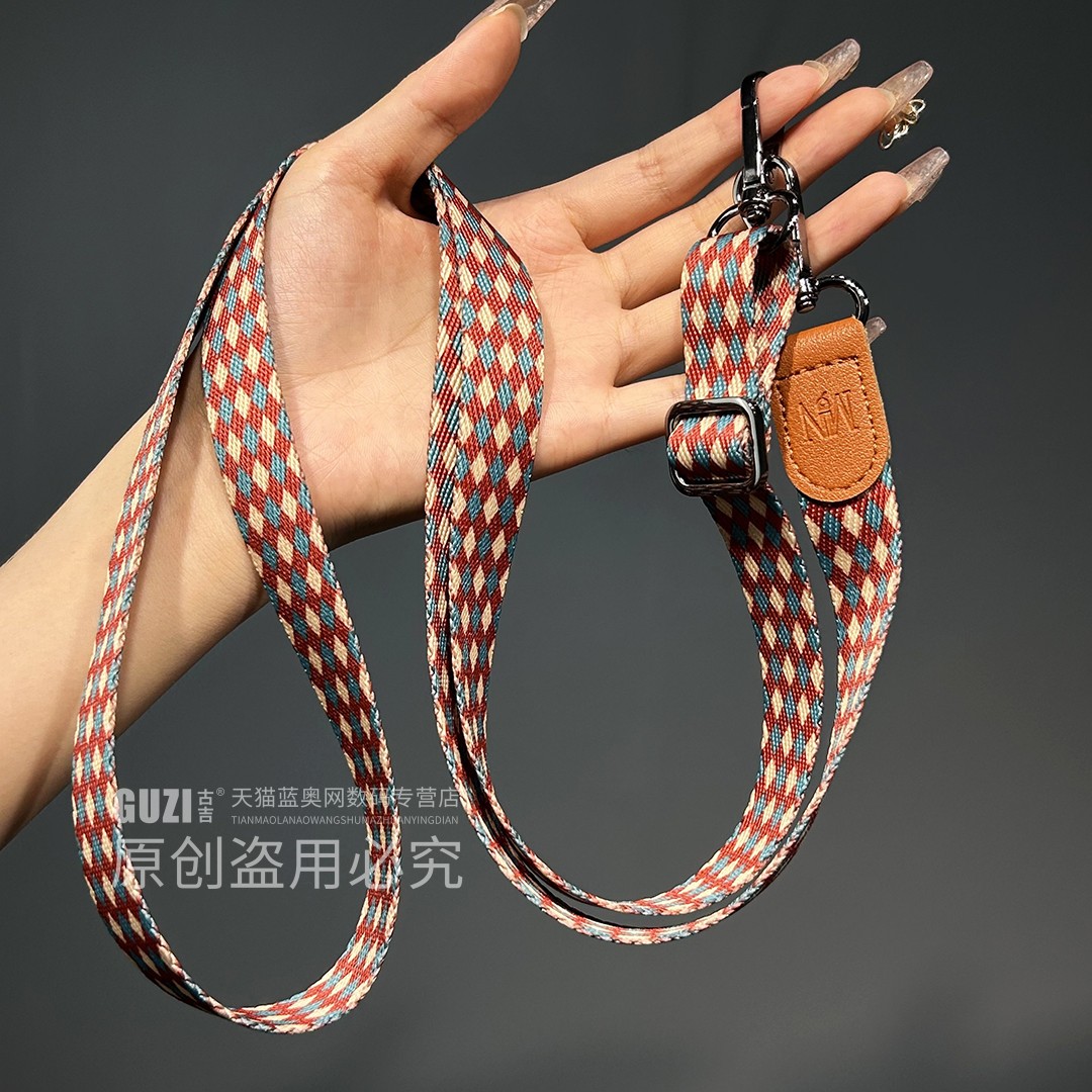 原创高级手机壳斜背挂绳可调节宽防丢吊绳耐用创意夹片可拆卸斜跨可背挂脖相机绳精致好看结实带垫片女挂饰链