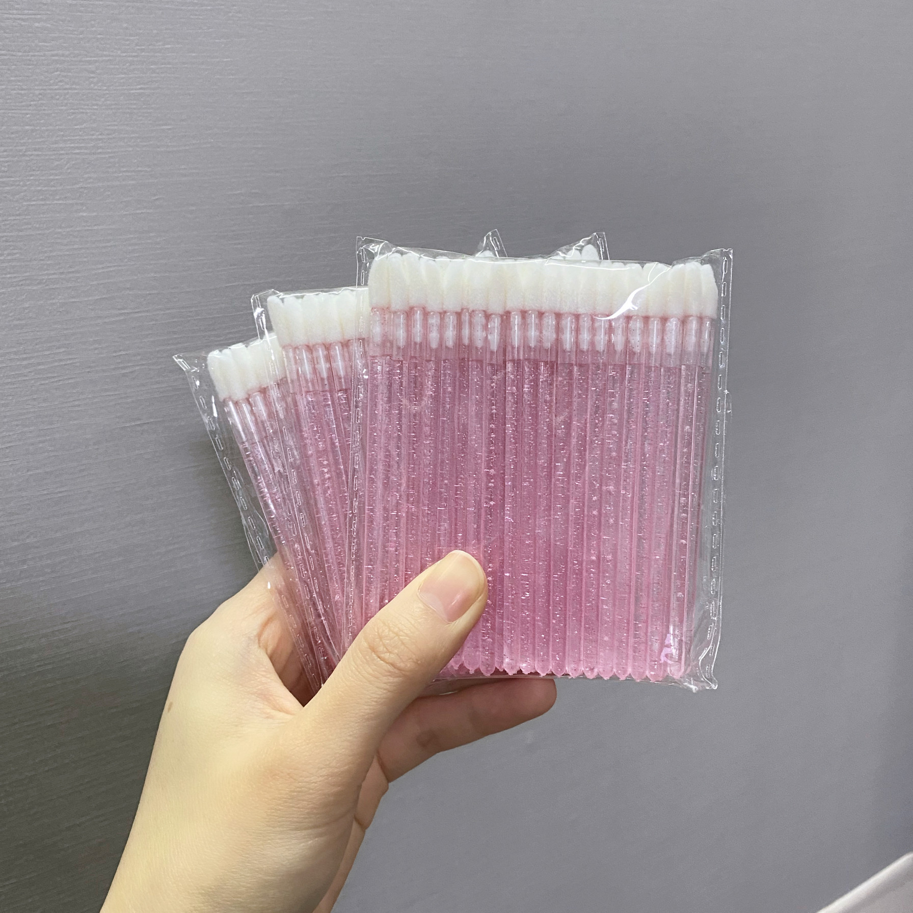 3包（150支）一次性唇刷 口红刷 化妆刷 美妆 植绒棉签 美睫工具