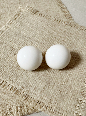 美采现货vintage中古首饰crown TRIFARI立体圆球耳夹